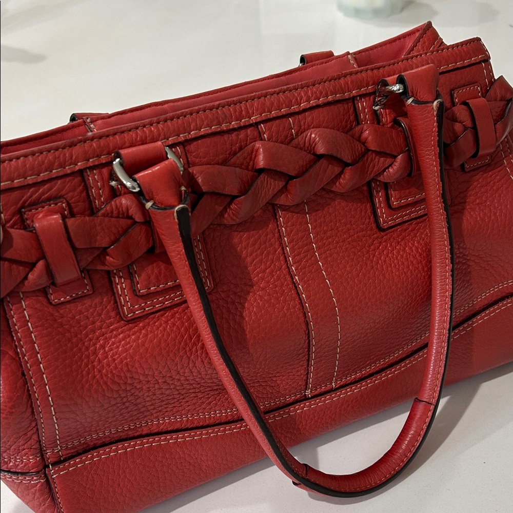 Coach Hampton braided pebbled leather shoulder bag, model F13084. - Picture 8 of 9